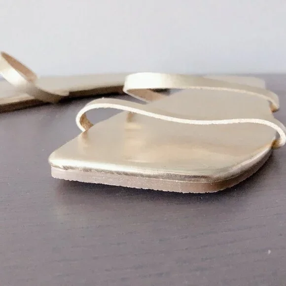 Gap Square Toe Sandals Gold Size 10 women’s shoes slides - Picture 7 of 14
